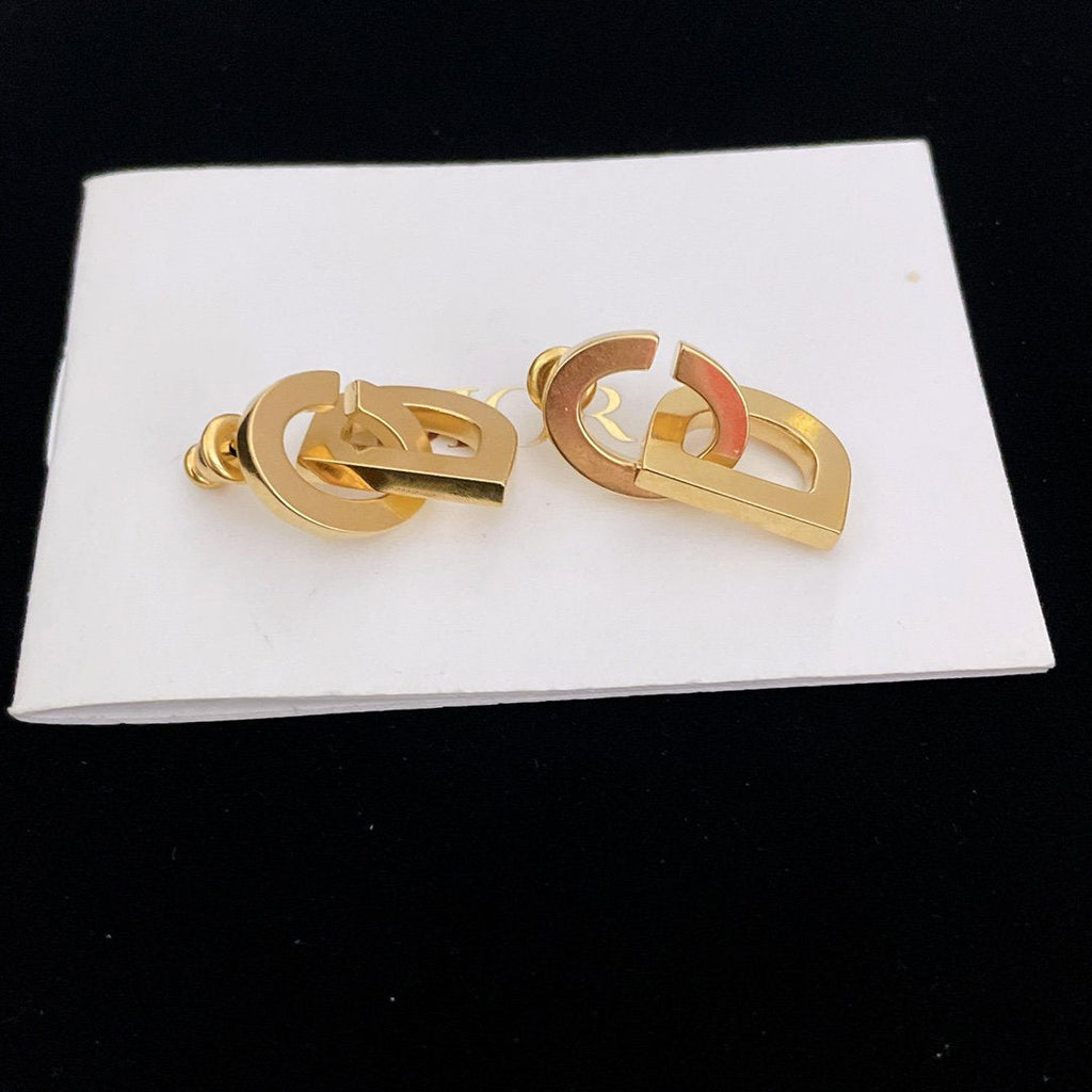 DIOR DROP GOLD EARRINGS