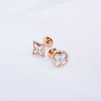 Louis Vuitton STAR AND SUN PINK GOLD MOP STUD EARRINGS
