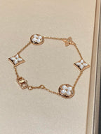Louis Vuitton STAR AND SUN 5 MOTIF MOP PINK GOLD BRACELET