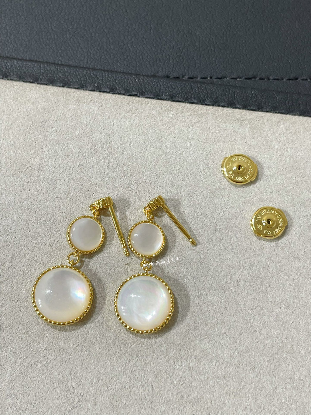 DIOR LUCKY STAR GOLD DIAMOND MOP 3 MOTIF DROP EARRINGS