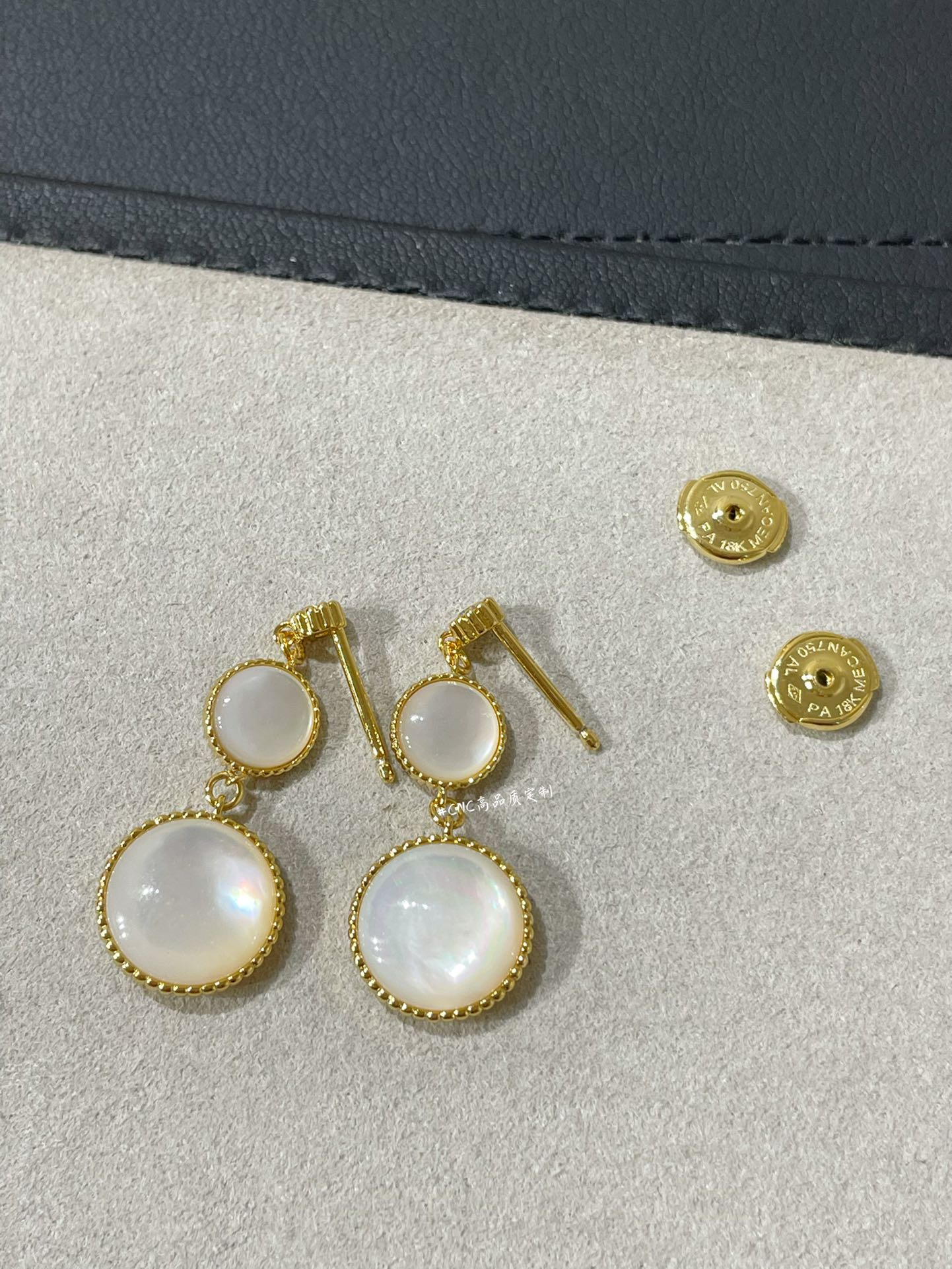 DIOR LUCKY STAR GOLD DIAMOND MOP 3 MOTIF DROP EARRINGS