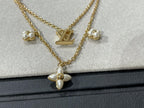 Louis Vuitton FLOWERGRAM PINK GOLD MOP DOUBLE ROW NECKLACE