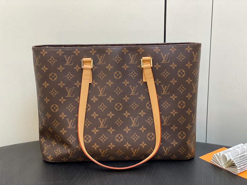 Louis Vuitton LUCO SHOULDER TOTE BAG 40 MONOGRAM LEATHER BROWN