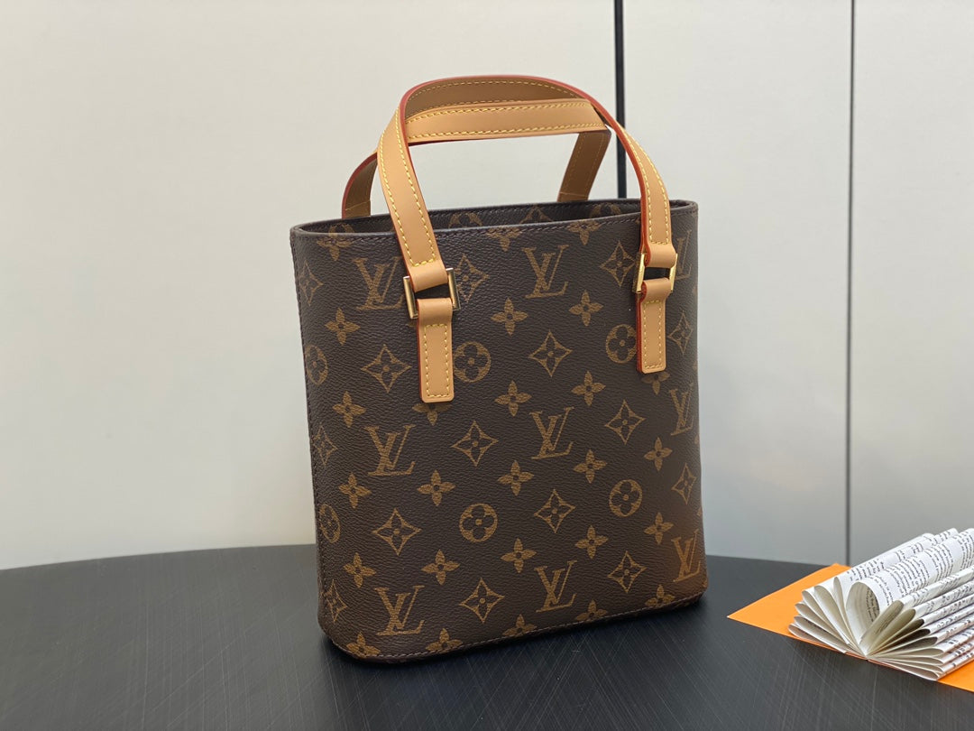 Louis Vuitton LUCO SHOULDER TOTE BAG 23 MONOGRAM LEATHER BROWN