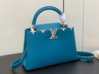 Louis Vuitton CAPUCINES MM 31 BLUE TAURILLON GOLD HARDWARE