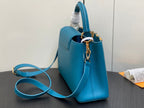 Louis Vuitton CAPUCINES MM 31 BLUE TAURILLON GOLD HARDWARE
