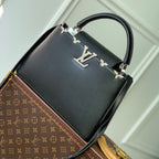 Louis Vuitton CAPUCINES MM 31 BLACK TAURILLON SILVER HARDWARE