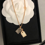Louis Vuitton NANOGRAM TAG PINK GOLD NECKLACE