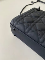 DIOR MINI LADY 17 MY ABC ALL BLACK LAMBSKIN