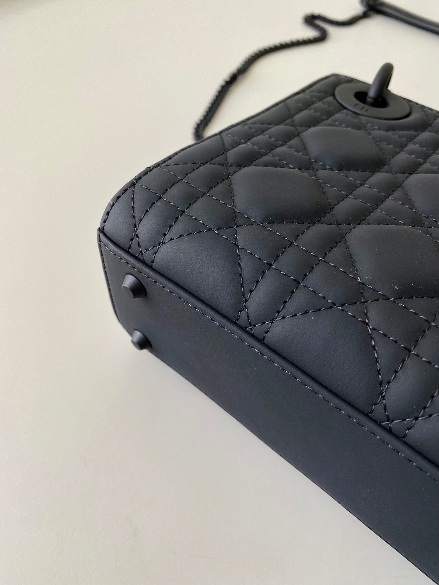 DIOR MINI LADY 17 MY ABC ALL BLACK LAMBSKIN