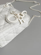 DIOR MINI LADY 17 MY ABC WHITE LAMBSKIN