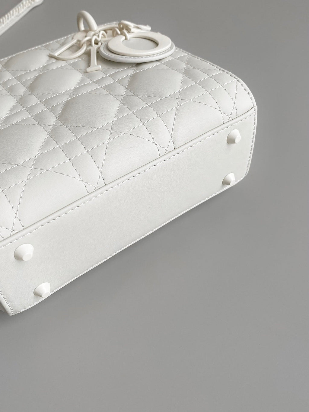 DIOR MINI LADY 17 MY ABC WHITE LAMBSKIN