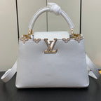 Louis Vuitton CAPUCINES BB 27 WHITE TAURILLON GOLD HARDWARE