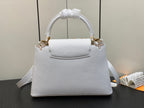 Louis Vuitton CAPUCINES MM 31 WHITE TAURILLON GOLD HARDWARE