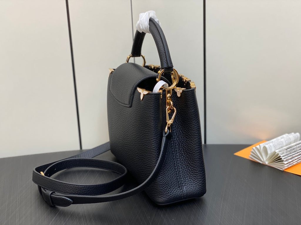 Louis Vuitton CAPUCINES BB 27 BLACK TAURILLON GOLD HARDWARE