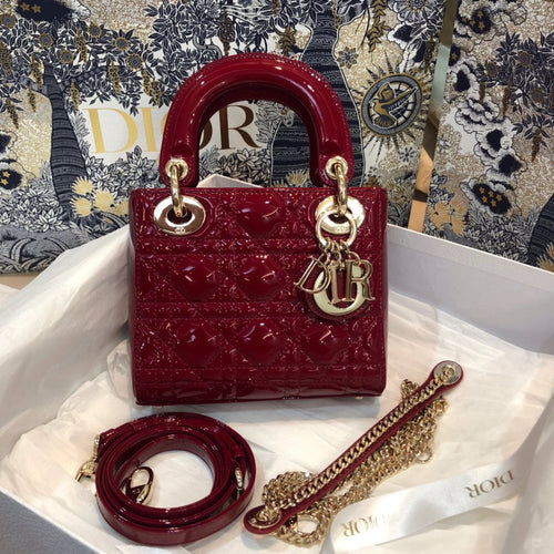 DIOR MINI LADY 17 MY ABC RED CALFSKIN