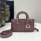 DIOR SMALL LADY D-JOY 22 PURPLE LAMBSKIN