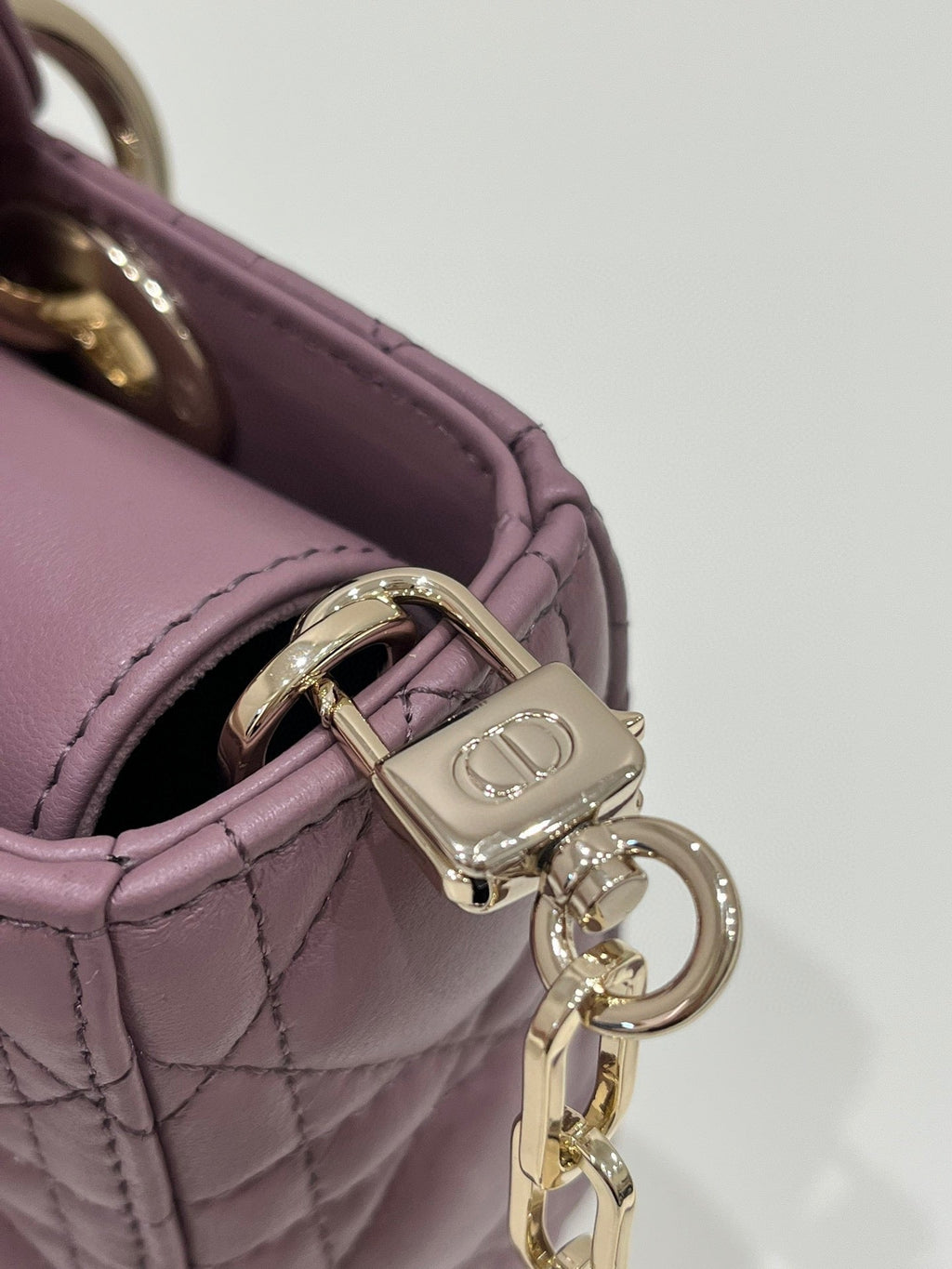DIOR SMALL LADY D-JOY 22 PURPLE LAMBSKIN