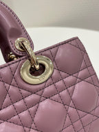 DIOR SMALL LADY D-JOY 22 PURPLE LAMBSKIN