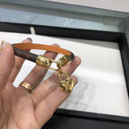 Louis Vuitton CRAZY LOCK LEATHER GOLD BRACELET