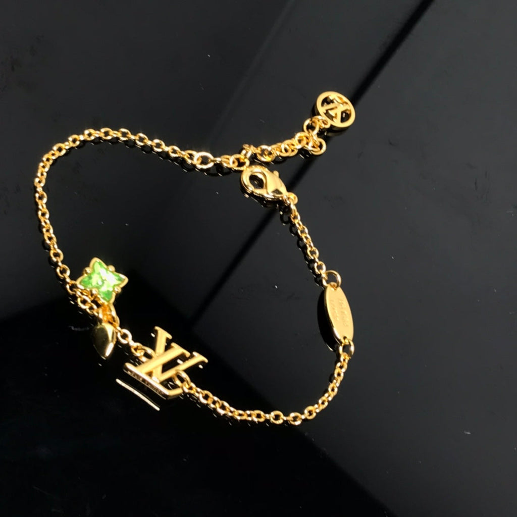 Louis Vuitton LOGO MALACHITE STAR GOLD BRACELET