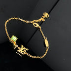 Louis Vuitton LOGO MALACHITE STAR GOLD BRACELET