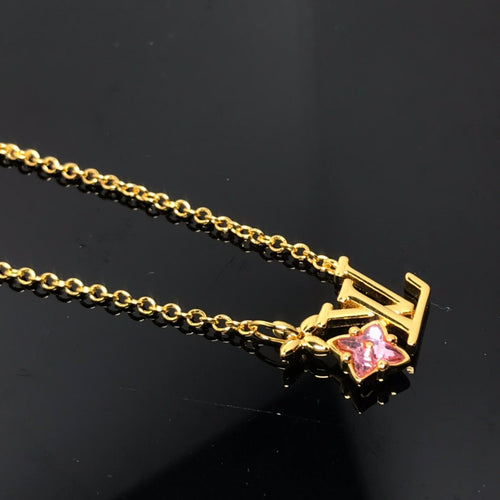 Louis Vuitton LOGO PINK STAR GOLD NECKLACE