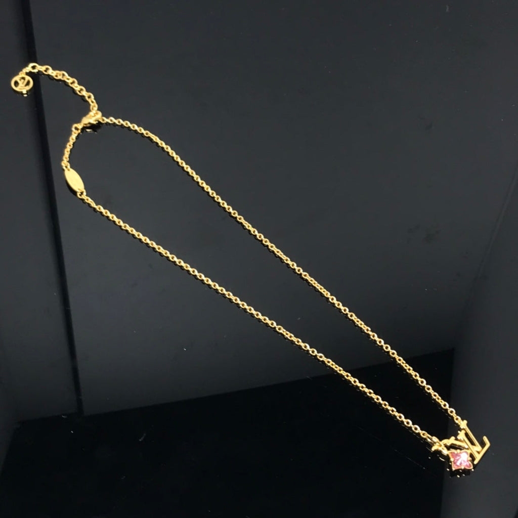 Louis Vuitton LOGO PINK STAR GOLD NECKLACE