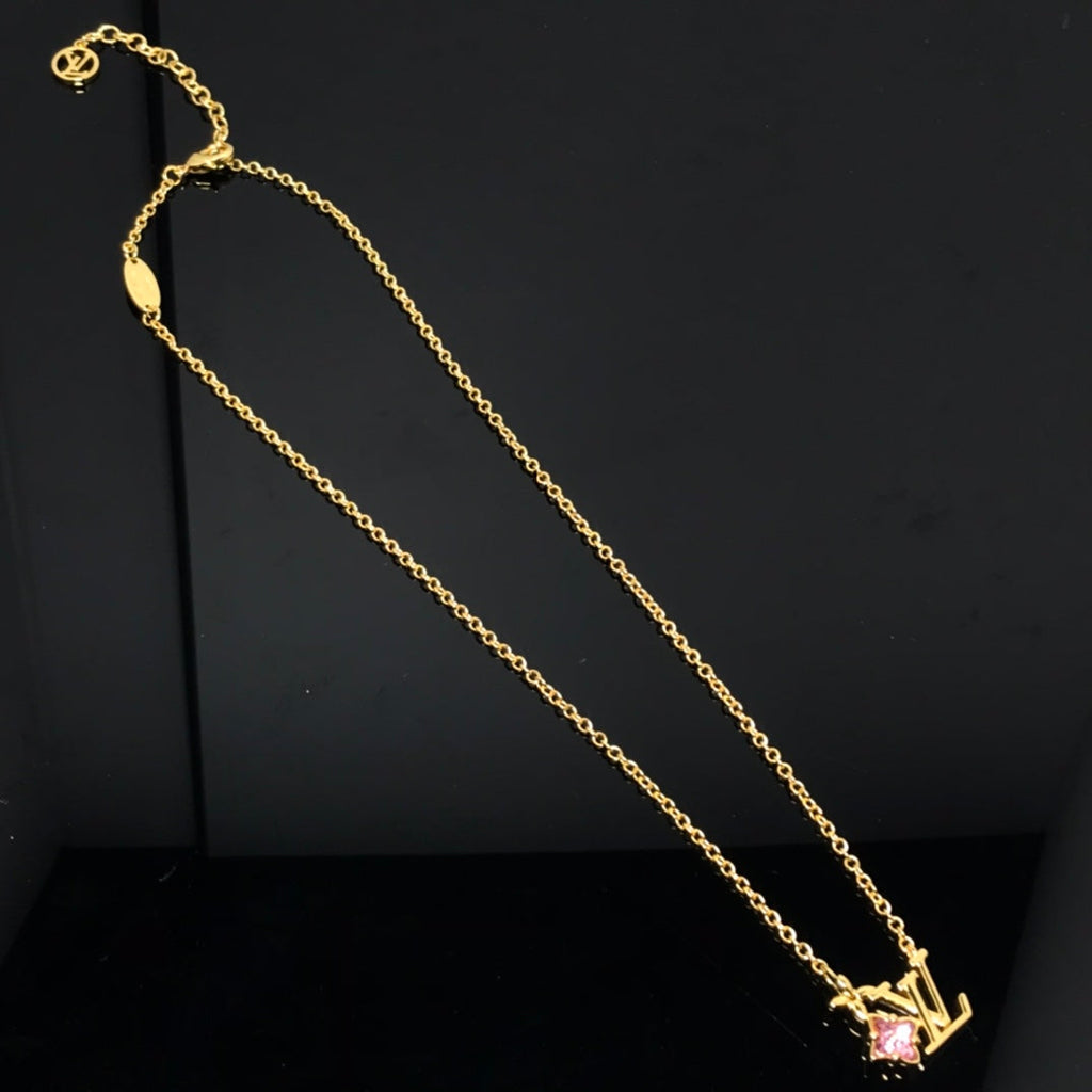 Louis Vuitton LOGO PINK STAR GOLD NECKLACE