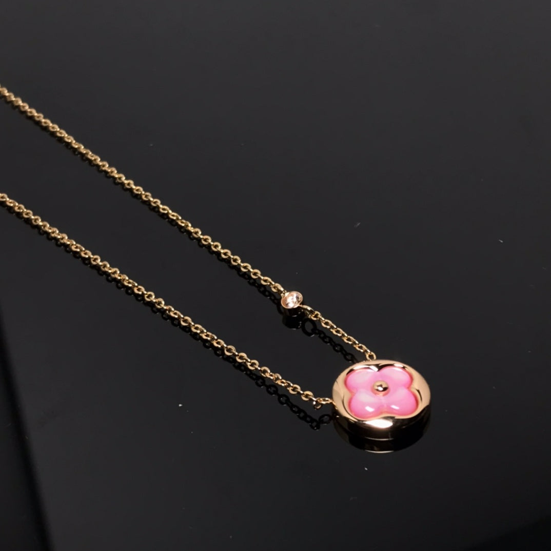 Louis Vuitton COLOR BLOSSOM PINK MOP SUN GOLD NECKLACE