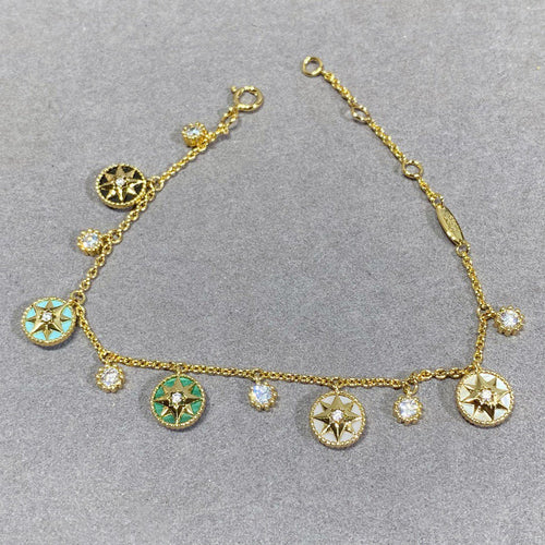 DIOR LUCKY STAR MULTI COLOR 5 MOTIF 6 DIAMOND BRACELET