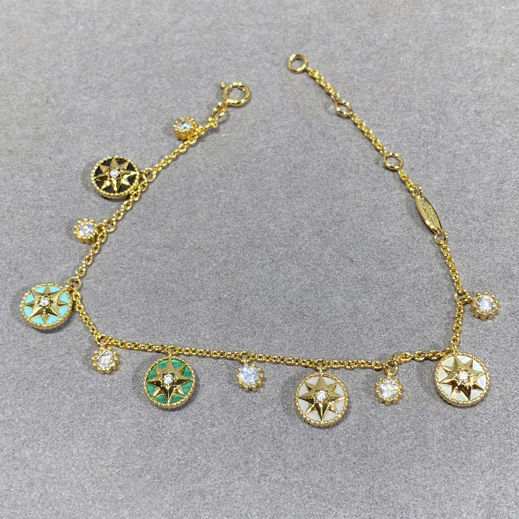 DIOR LUCKY STAR MULTI COLOR 5 MOTIF 6 DIAMOND BRACELET