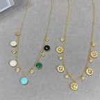 DIOR ROSE VENTS MULTI COLOR 5 MOTIF 6 DIAMOND NECKLACE