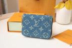 Louis Vuitton ZIPPY COIN 11CM BLUE DENIM