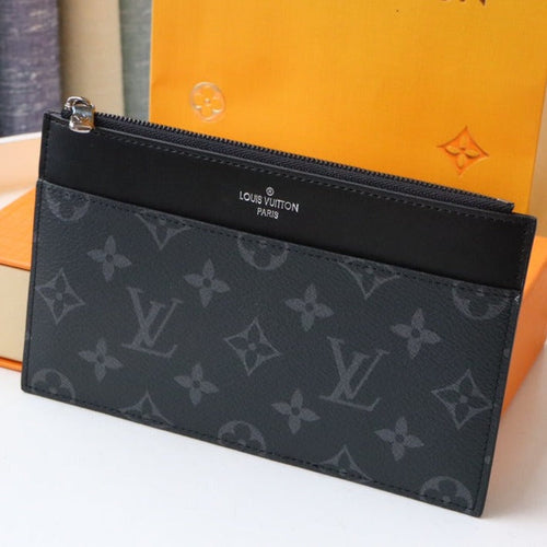 Louis Vuitton SLIM PURSE BLUE MONOGRAM CANVAS 20CM