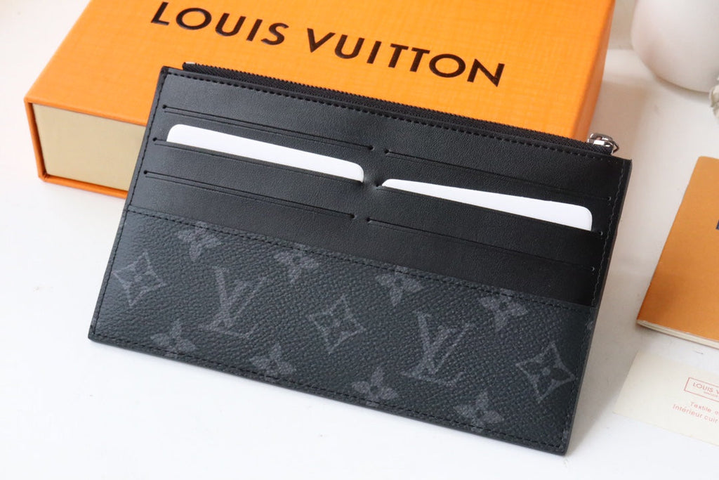 Louis Vuitton SLIM PURSE BLUE MONOGRAM CANVAS 20CM