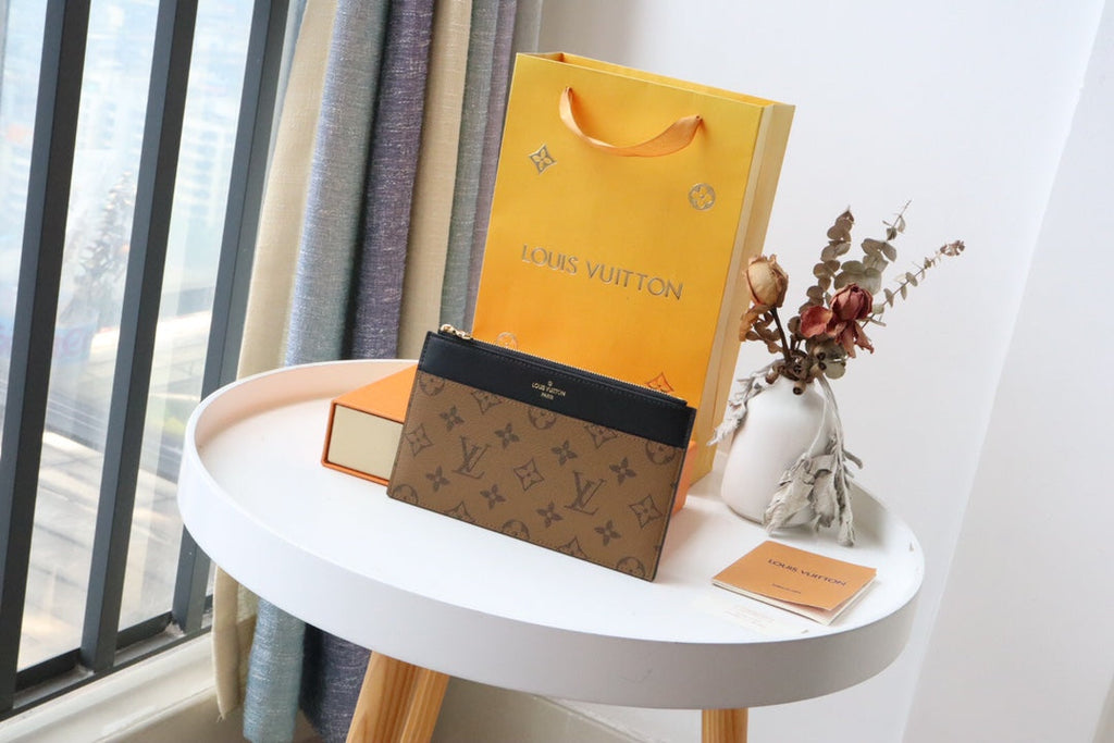 Louis Vuitton SLIM PURSE MONOGRAM REVERSE CANVAS 20CM