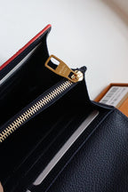 Louis Vuitton SARAH WALLET MONOGRAM EMPREINTE LEATHER 19CM BLACK RED