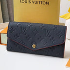 Louis Vuitton SARAH WALLET BLACK RED MONOGRAM EMPREINTE 19CM
