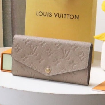 Louis Vuitton SARAH WALLET BEIGE MONOGRAM EMPREINTE 19CM