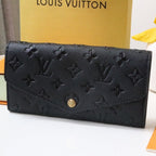Louis Vuitton SARAH WALLET BLACK MONOGRAM EMPREINTE 19CM