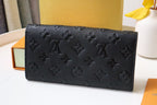 Louis Vuitton SARAH WALLET BLACK MONOGRAM EMPREINTE 19CM