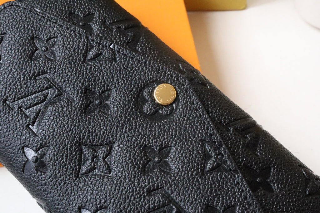 Louis Vuitton SARAH WALLET BLACK MONOGRAM EMPREINTE 19CM