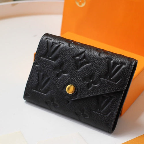 Louis Vuitton VICTORINE WALLET 12CM BLACK MONOGRAM EMPREINTE LEATHER