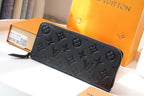 Louis Vuitton CLEMENCE WALLET 20CM BLACK MONOGRAM EMPREINTE LEATHER
