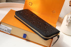 Louis Vuitton CLEMENCE WALLET 20CM BLACK MONOGRAM EMPREINTE LEATHER