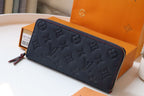 Louis Vuitton CLEMENCE WALLET 20CM BLUE RED MONOGRAM EMPREINTE LEATHER