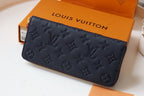 Louis Vuitton CLEMENCE WALLET 20CM BLUE RED MONOGRAM EMPREINTE LEATHER