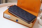 Louis Vuitton CLEMENCE WALLET 20CM BLUE RED MONOGRAM EMPREINTE LEATHER