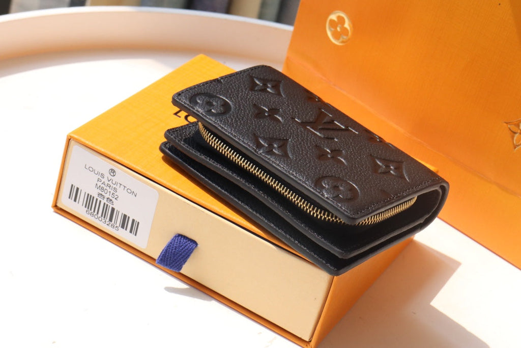 Louis Vuitton CLEA WALLET 12CM BLACK MONOGRAM EMPREINTE LEATHER